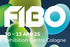 FIBO Logo - weiße Schrift auf grün-blauen Hintergrund